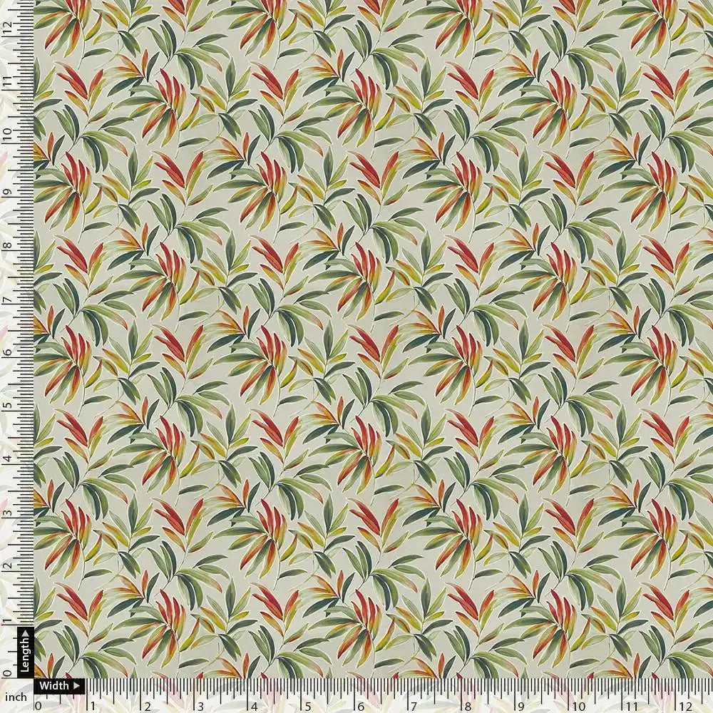 Hand Painted Leaves Allover Digital Printed Fabric  - Muslin – mu 0 ma013689 110 hand painted leaves allover digital printed fabric muslin 3