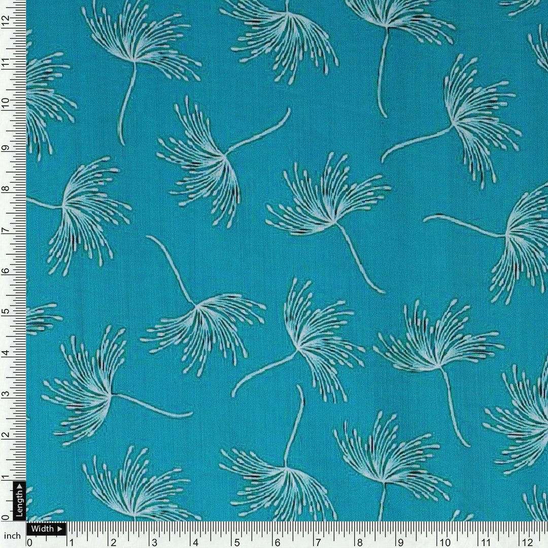 White Floating Flower Digital Printed Fabric - Muslin - FAB VOGUE Studio®
