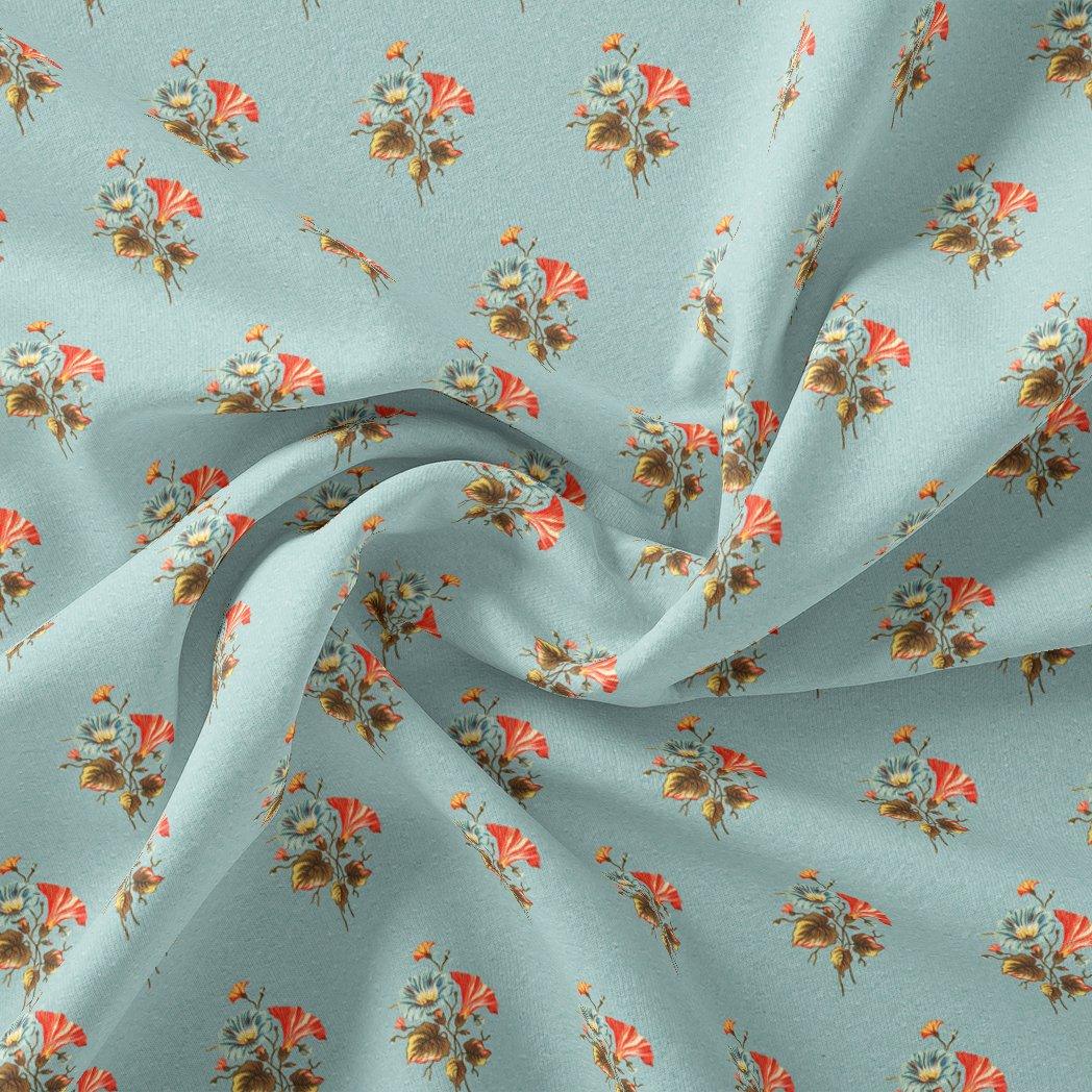 Vintage Flower Repeat Digital Printed Fabric - Muslin - FAB VOGUE Studio®