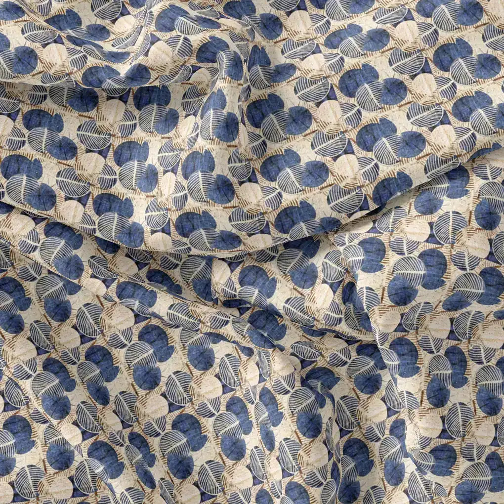 Stylized Round Leaf Digital Printed Fabric - Muslin – mu 0 ma01977 110 stylized round leaf digital printed fabric muslin 3