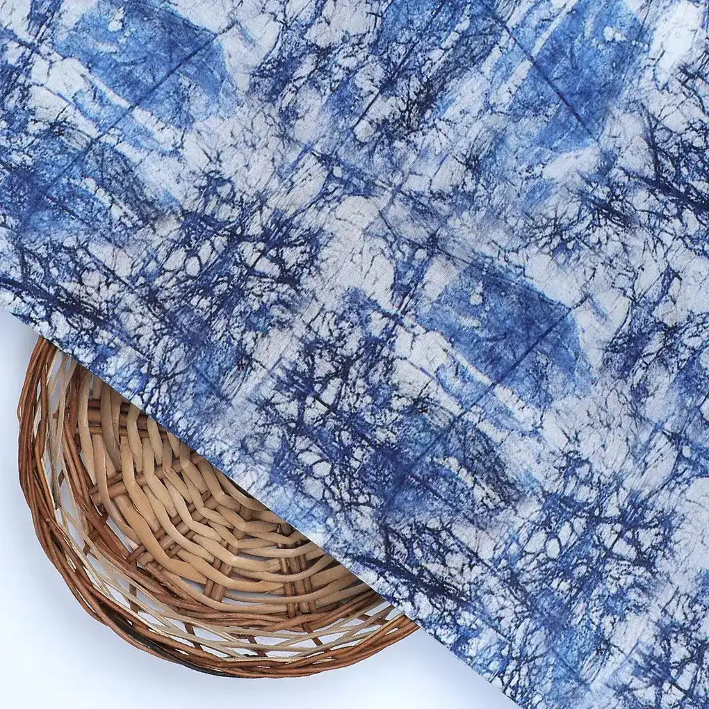 Blue Artistic Abstract Digital Printed Fabric - Muslin – mu 0 ma02278 110 blue artistic abstract digital printed fabric muslin 2