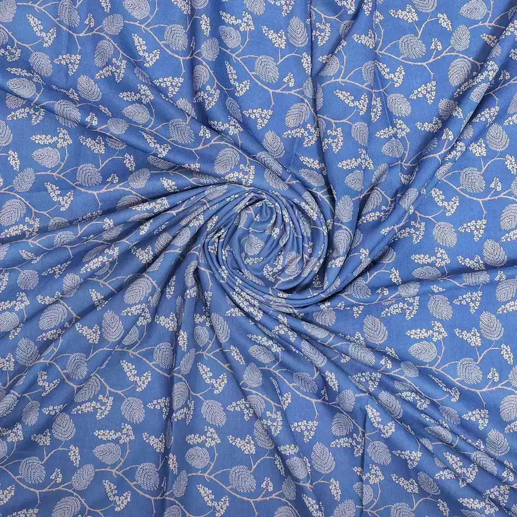 White Jasud Flower With Stalk Digital Printed Fabric - Muslin – mu 0 ma02863p3 110 white jasud flower with stalk digital printed fabric muslin 1