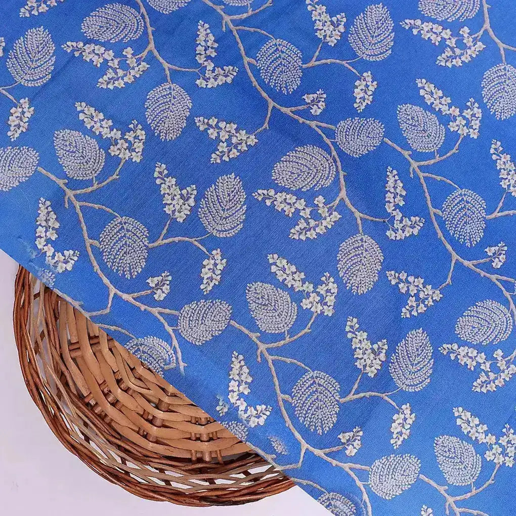 White Jasud Flower With Stalk Digital Printed Fabric - Muslin – mu 0 ma02863p3 110 white jasud flower with stalk digital printed fabric muslin 2