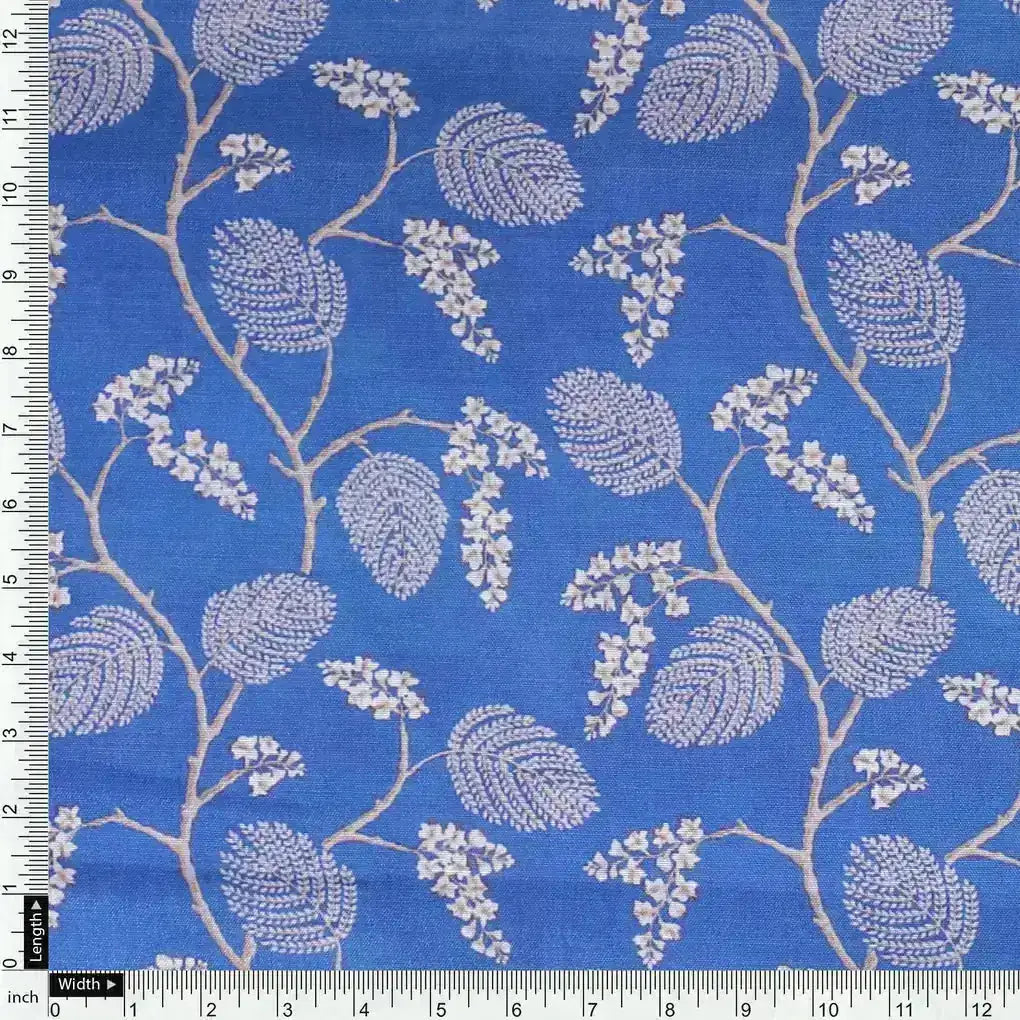 White Jasud Flower With Stalk Digital Printed Fabric - Muslin – mu 0 ma02863p3 110 white jasud flower with stalk digital printed fabric muslin 4