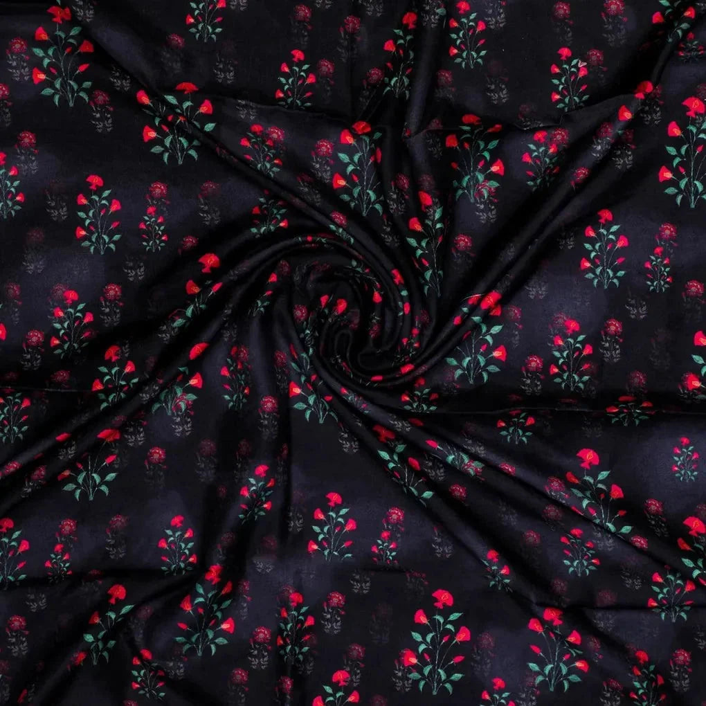 Red Flower over Black Base Difgital Printed Fabric – mu 0 ma06441 110 red flower over black base difgital printed fabric 1