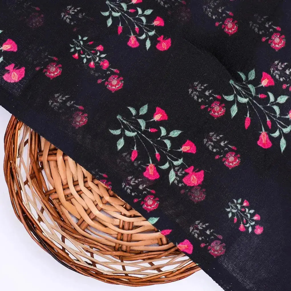 Red Flower over Black Base Difgital Printed Fabric – mu 0 ma06441 110 red flower over black base difgital printed fabric 2