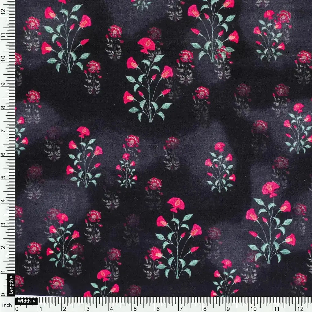 Red Flower over Black Base Difgital Printed Fabric – mu 0 ma06441 110 red flower over black base difgital printed fabric 4