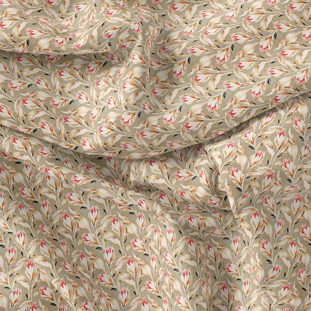 Seamless Roses Blossom Digital Printed Fabric - Poly Muslin - FAB VOGUE Studio®