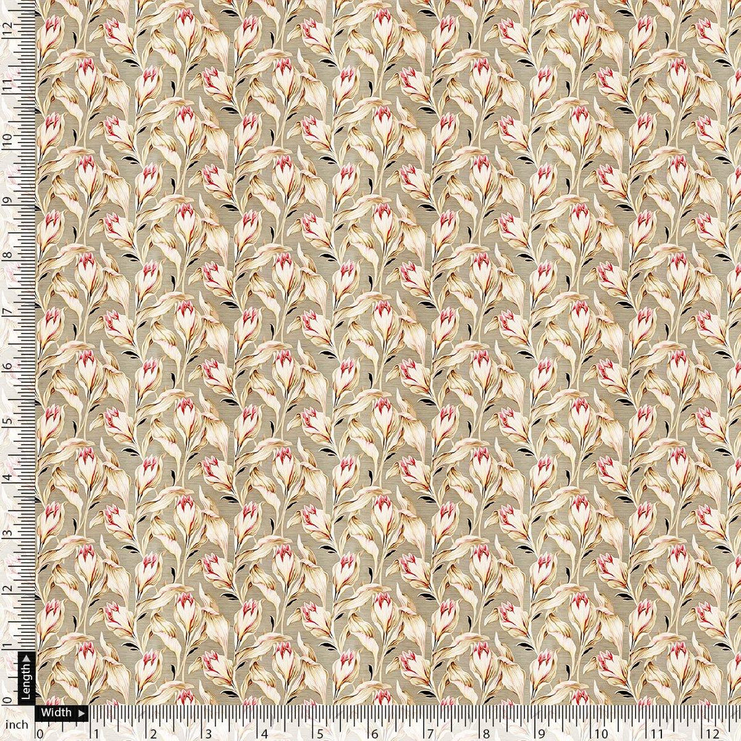 Seamless Roses Blossom Digital Printed Fabric - Poly Muslin - FAB VOGUE Studio®