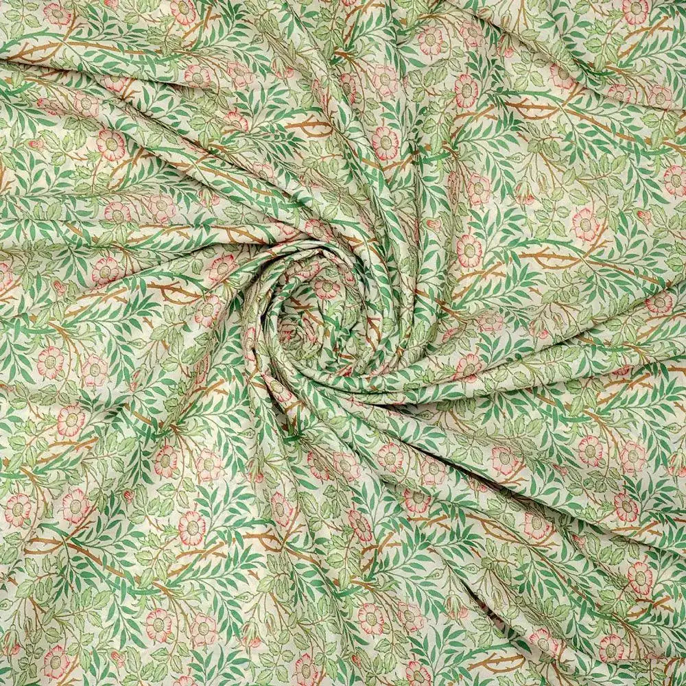 Western Flowers Small Leaves Digital Printed Fabric - Muslin – mu 0 ta 05994 110 western flowers small leaves digital printed fabric muslin 1