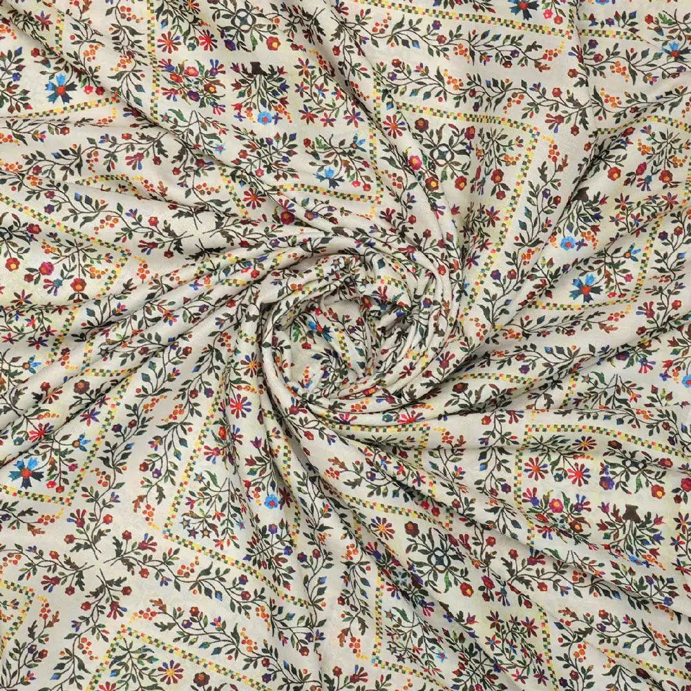 Tiny Rainbow Flowers Of Leaves Digital Printed Fabric - Poly Muslin – mu 0 ta0173 110 tiny rainbow flowers of leaves digital printed fabric poly muslin 1