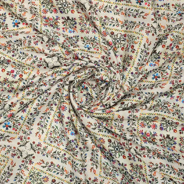 Tiny Rainbow Flowers Of Leaves Digital Printed Fabric - Poly Muslin – mu 0 ta0173 110 tiny rainbow flowers of leaves digital printed fabric poly muslin 1