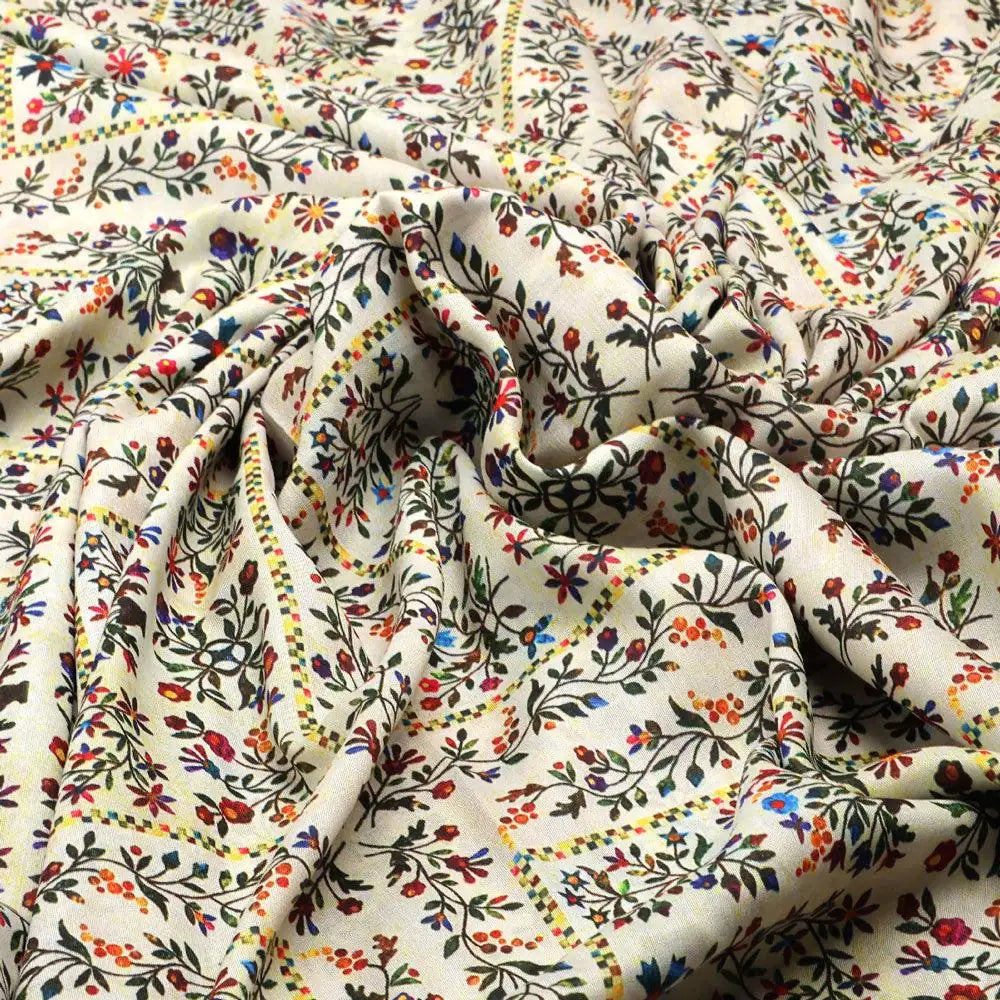 Tiny Rainbow Flowers Of Leaves Digital Printed Fabric - Poly Muslin – mu 0 ta0173 110 tiny rainbow flowers of leaves digital printed fabric poly muslin 3