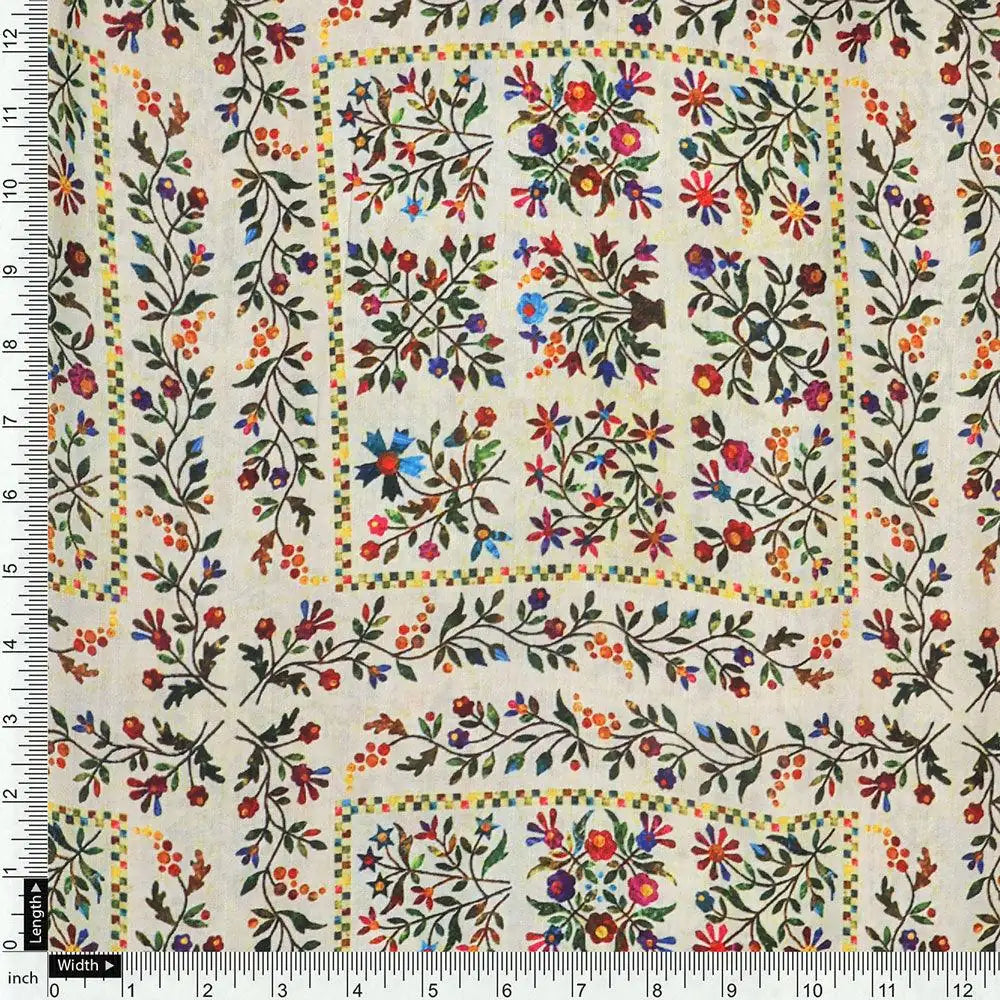 Tiny Rainbow Flowers Of Leaves Digital Printed Fabric - Poly Muslin – mu 0 ta0173 110 tiny rainbow flowers of leaves digital printed fabric poly muslin 4