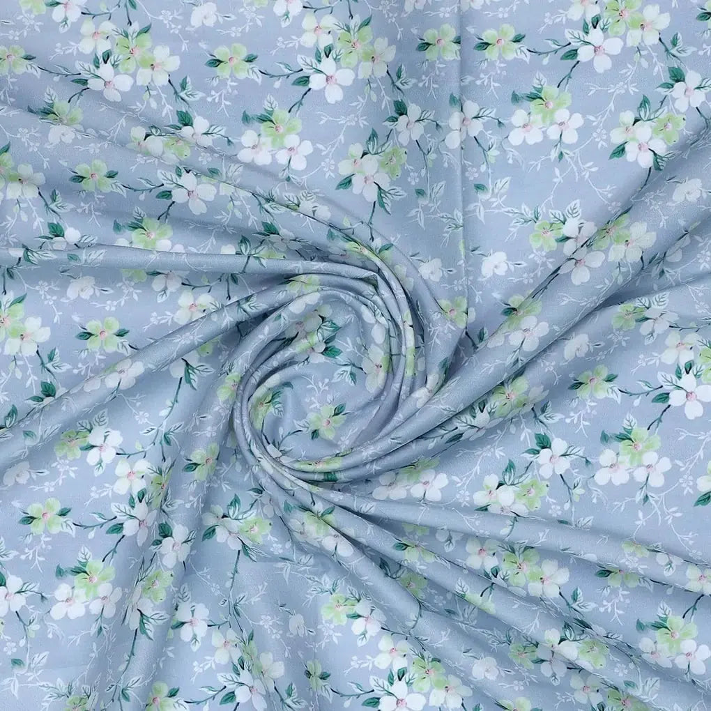 Beautiful White Jasmine Valley Flower Digital Printed Fabric - Muslin – mu 0 ta05677 110 beautiful white jasmine valley flower digital printed fabric muslin 1