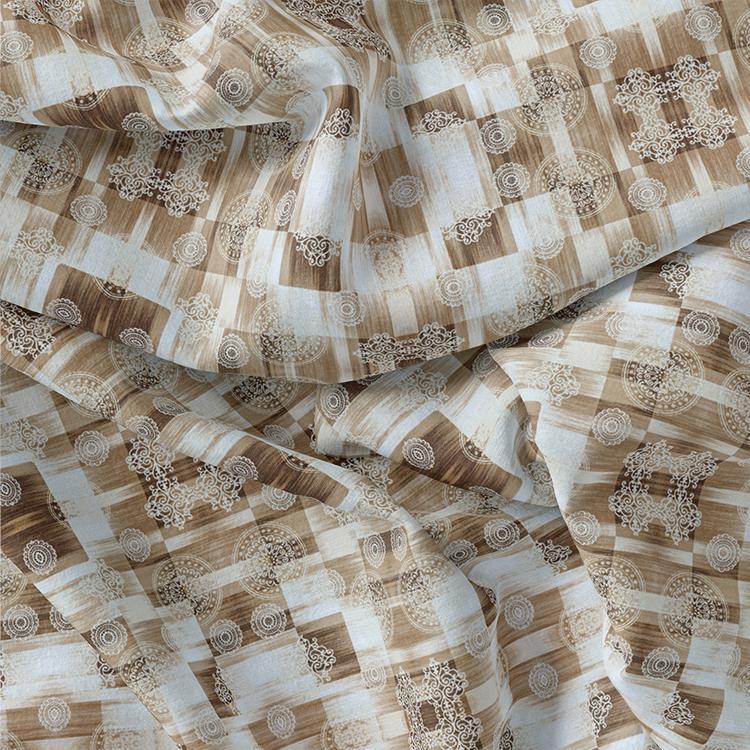 Checkered Pattern With Decorative Motifs Digital Printed Fabric - Muslin – mu 0 ta05687 110 checkered pattern with decorative motifs digital printed fabric muslin 3