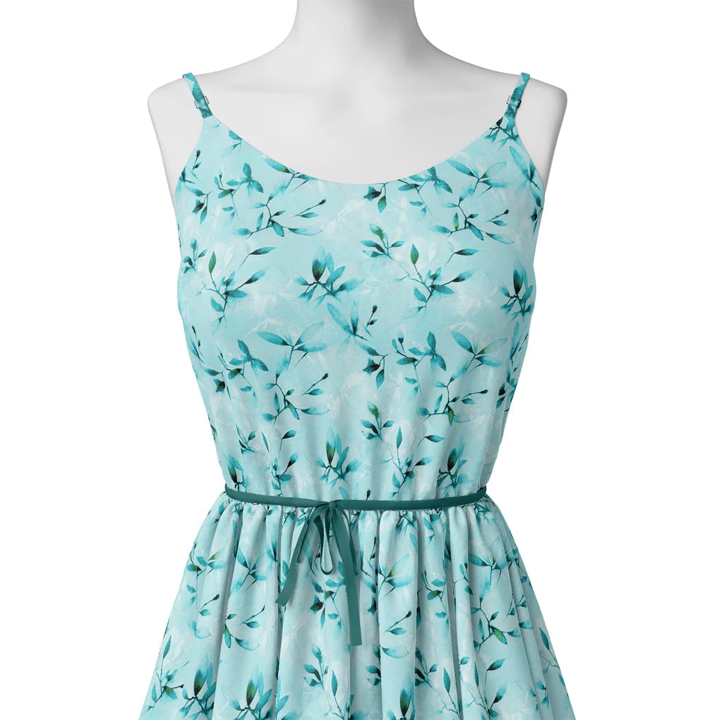 Attractive Sky Blue Leaves Digital Printed Fabric - Poly Muslin – mu 0 ta05861p5 110 attractive sky blue leaves digital printed fabric poly muslin 2
