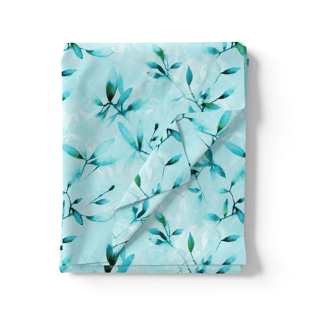 Attractive Sky Blue Leaves Digital Printed Fabric - Poly Muslin – mu 0 ta05861p5 110 attractive sky blue leaves digital printed fabric poly muslin 3