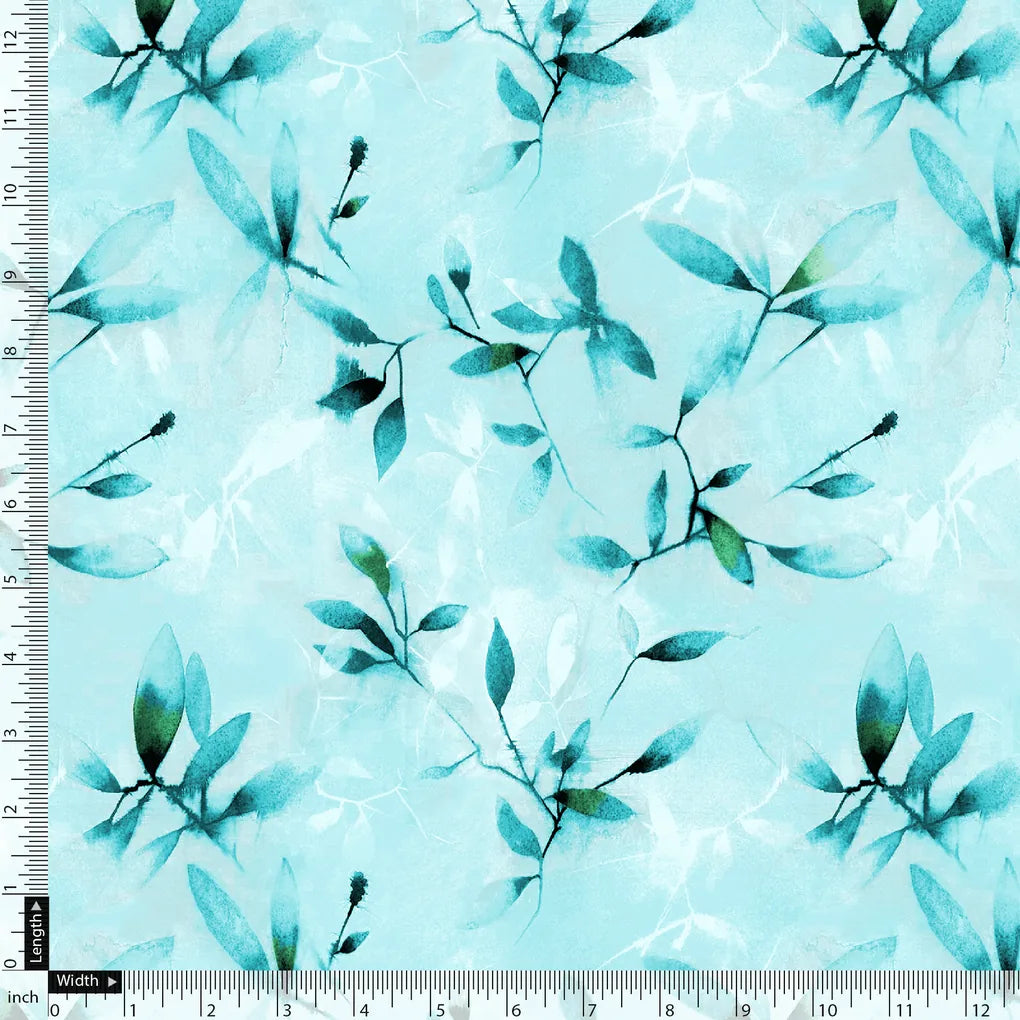 Attractive Sky Blue Leaves Digital Printed Fabric - Poly Muslin – mu 0 ta05861p5 110 attractive sky blue leaves digital printed fabric poly muslin 5