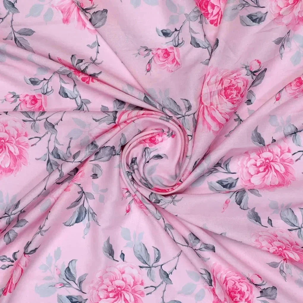 Pink Rose Allover Digital Printed Fabric - Muslin – mu 0 ta06118p2 110 pink rose allover digital printed fabric muslin 1