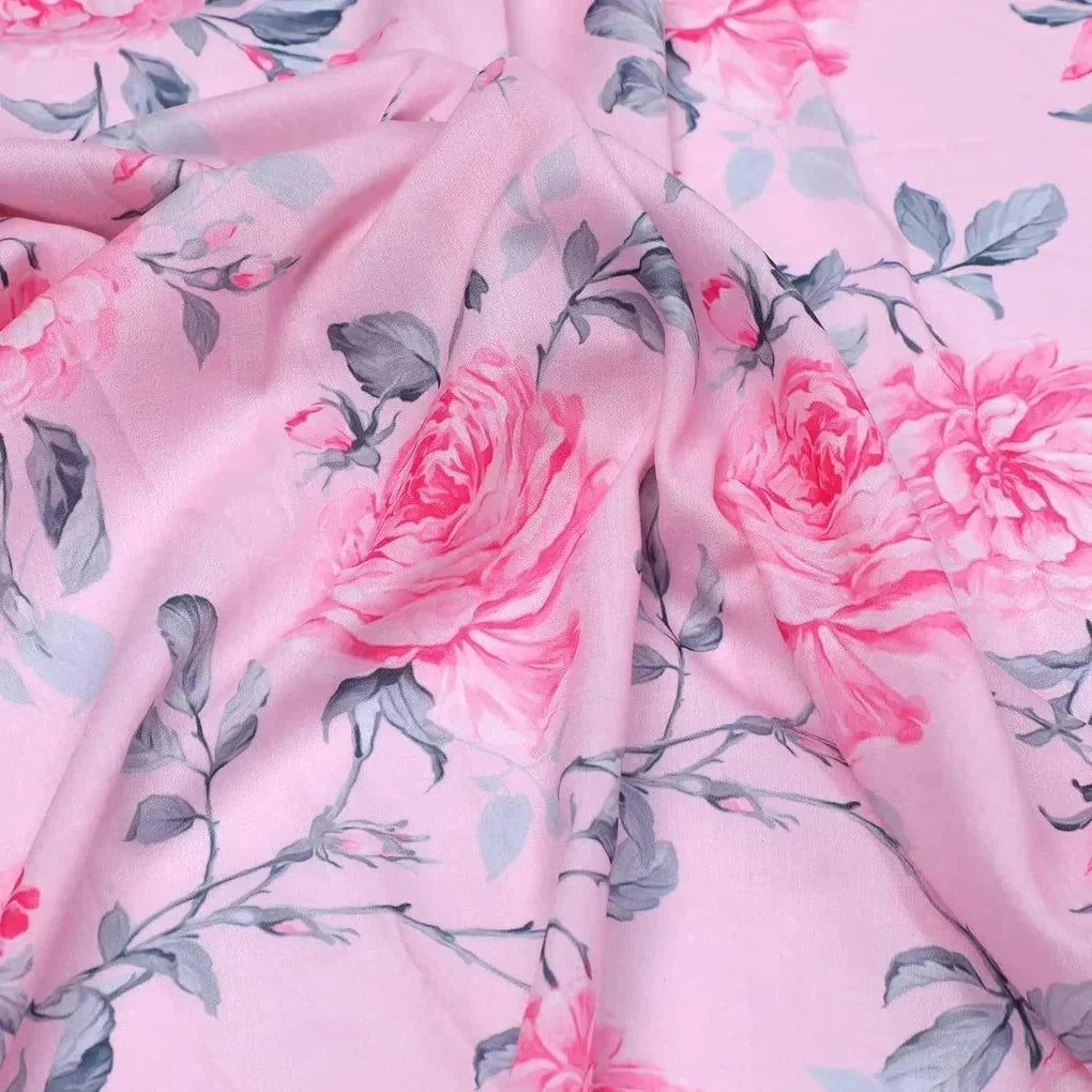 Pink Rose Allover Digital Printed Fabric - Muslin – mu 0 ta06118p2 110 pink rose allover digital printed fabric muslin 3