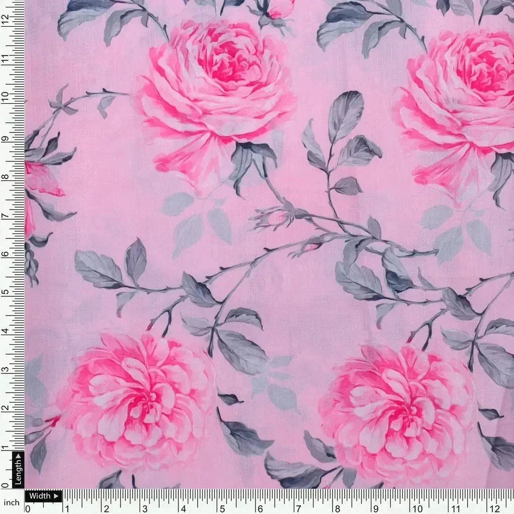 Pink Rose Allover Digital Printed Fabric - Muslin – mu 0 ta06118p2 110 pink rose allover digital printed fabric muslin 4