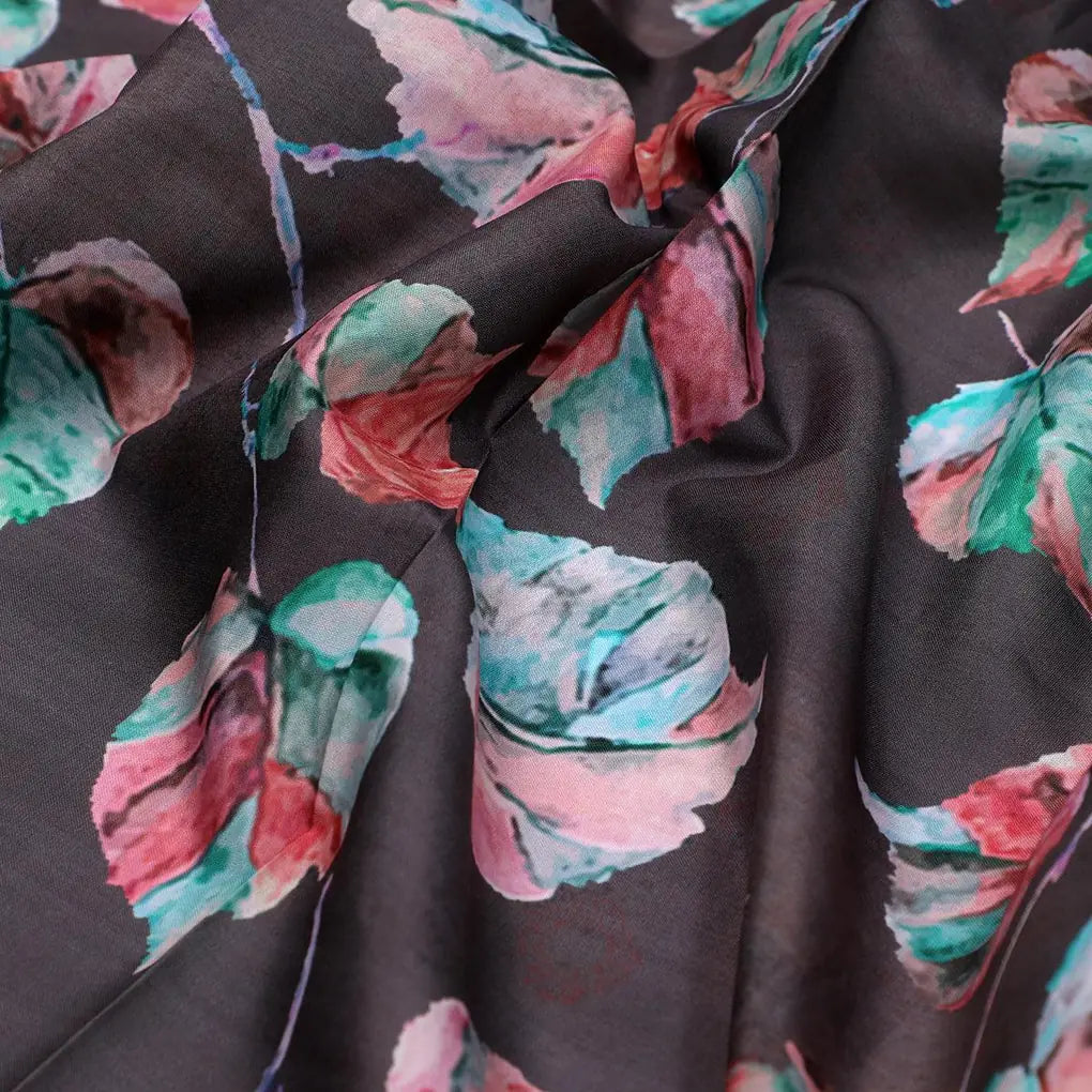 Colourful Floating Leaves Digital Printed Fabric - Poly Muslin – mu 0 ta06549 110 colourful floating leaves digital printed fabric poly muslin 3