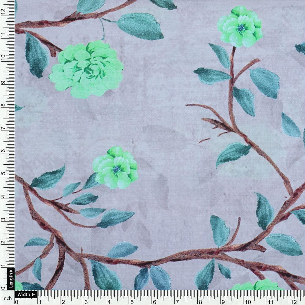 Green Flower And Brach Digital Printed Fabric - Muslin – mu 0 ta06641p2 110 green flower and brach digital printed fabric muslin 4