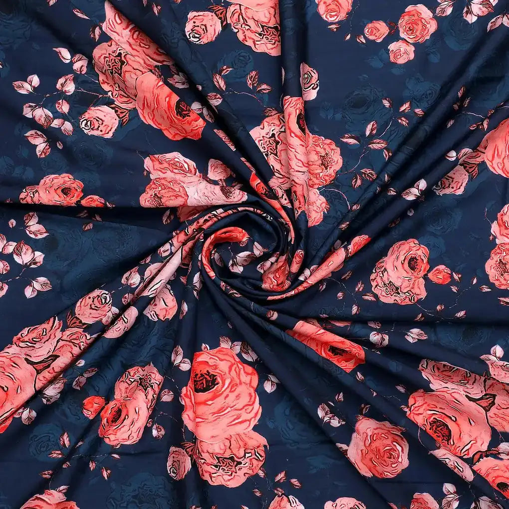 Redish Floral Repeat Digital Printed Fabric - Muslin – mu 0 ta06678 110 redish floral repeat digital printed fabric muslin 1