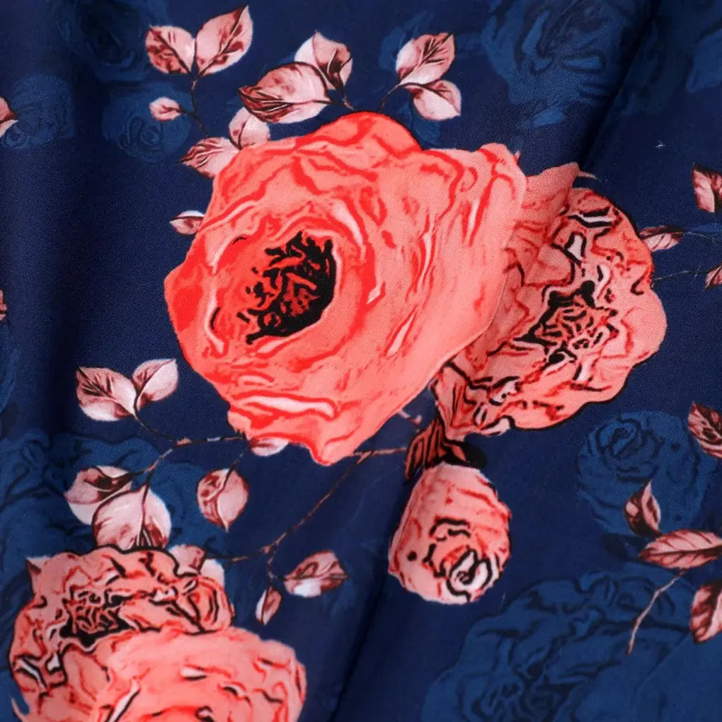 Redish Floral Repeat Digital Printed Fabric - Muslin – mu 0 ta06678 110 redish floral repeat digital printed fabric muslin 3