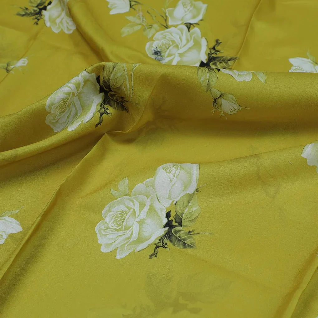 Lemon Yellow Flower Allover Digital Printed Fabric - Muslin – mu 0 ta06831p8 110 lemon yellow flower allover digital printed fabric muslin 3