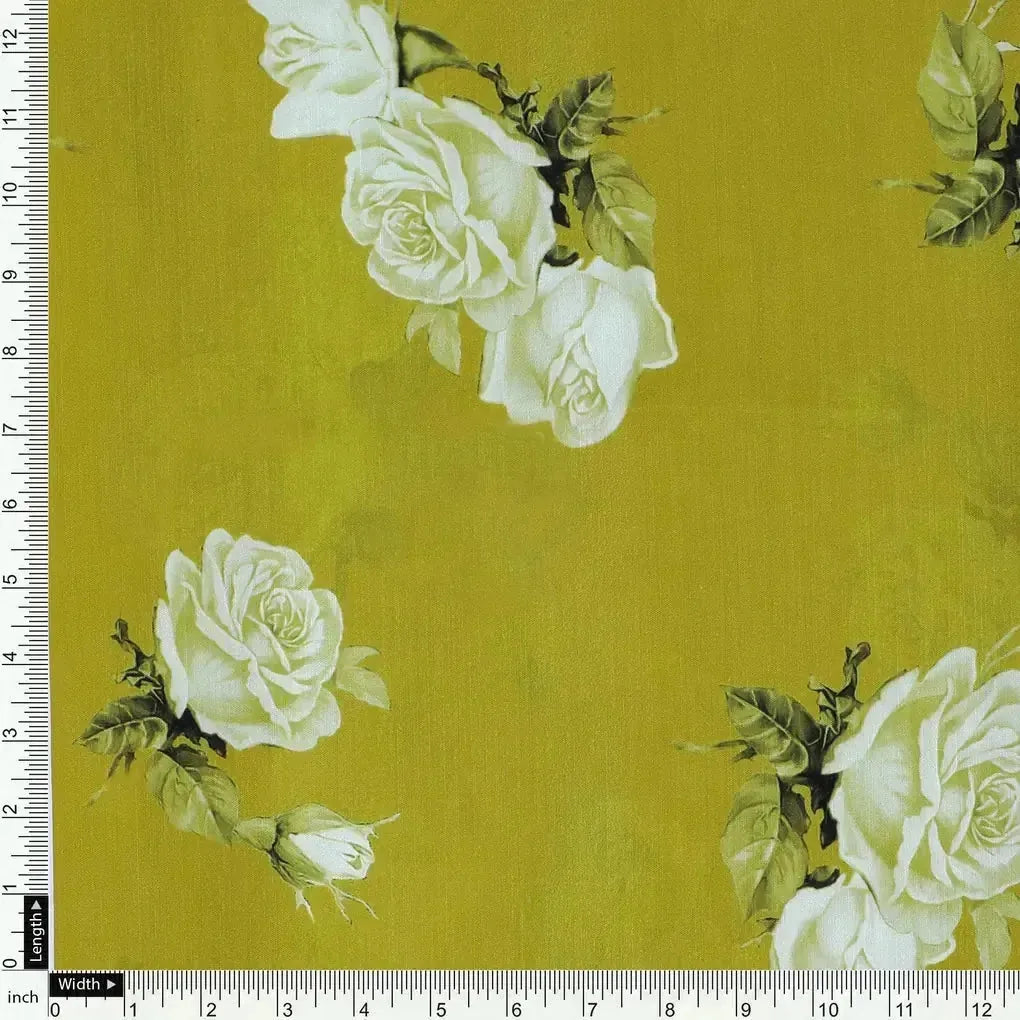 Lemon Yellow Flower Allover Digital Printed Fabric - Muslin – mu 0 ta06831p8 110 lemon yellow flower allover digital printed fabric muslin 4