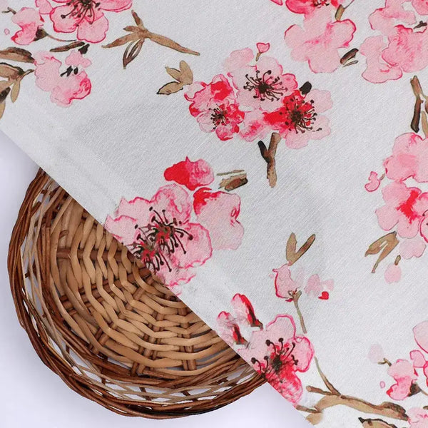 Beautiful Red Flowers Over White Base Digital Printed Fabric – mu 0 ta06840p1 110 beautiful red flowers over white base digital printed fabric 2 - alternate view