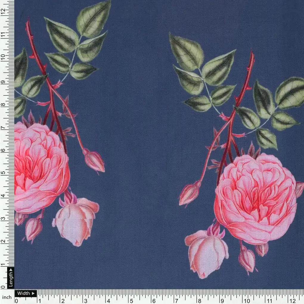 Red Rose Laying Over Blue Base Digital Printed Fabric – mu 0 ta07107p3 110 red rose laying over blue base digital printed fabric 4