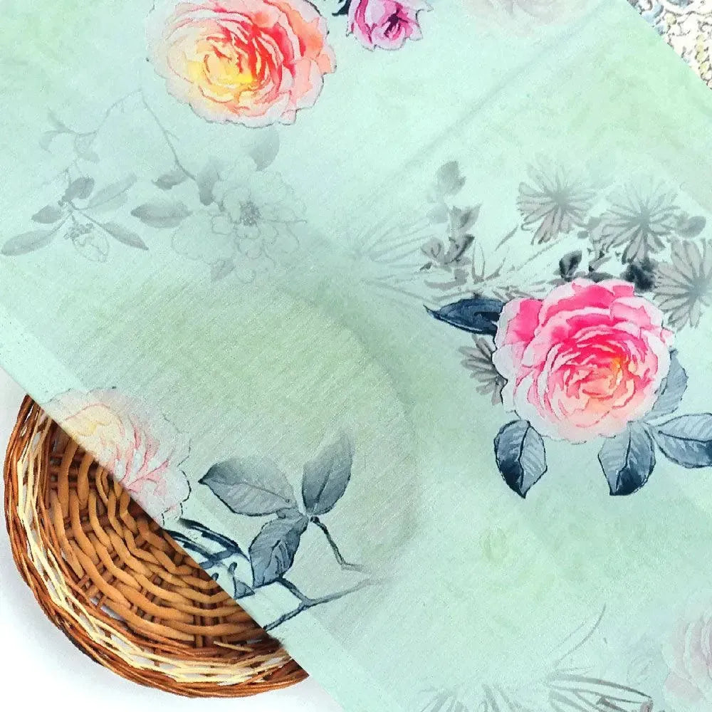Roses Floating on Pista Base Digital Printed Fabric – mu 0 ta07124c 110 roses floating on pista base digital printed fabric 2