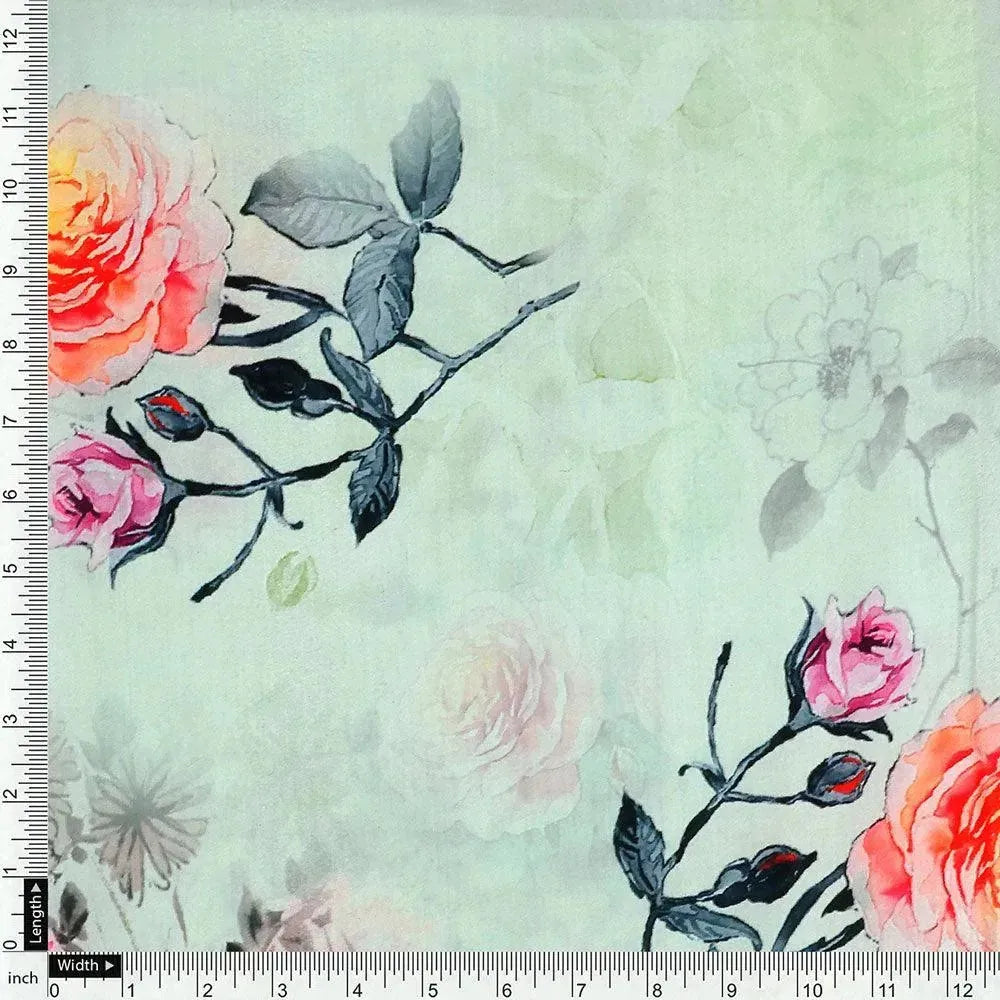Roses Floating on Pista Base Digital Printed Fabric – mu 0 ta07124c 110 roses floating on pista base digital printed fabric 4