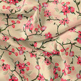 Cherry Red Flower With Branch Digital Printed Fabric  - Muslin – mu 0 ta07197p2 110 cherry red flower with branch digital printed fabric muslin 1