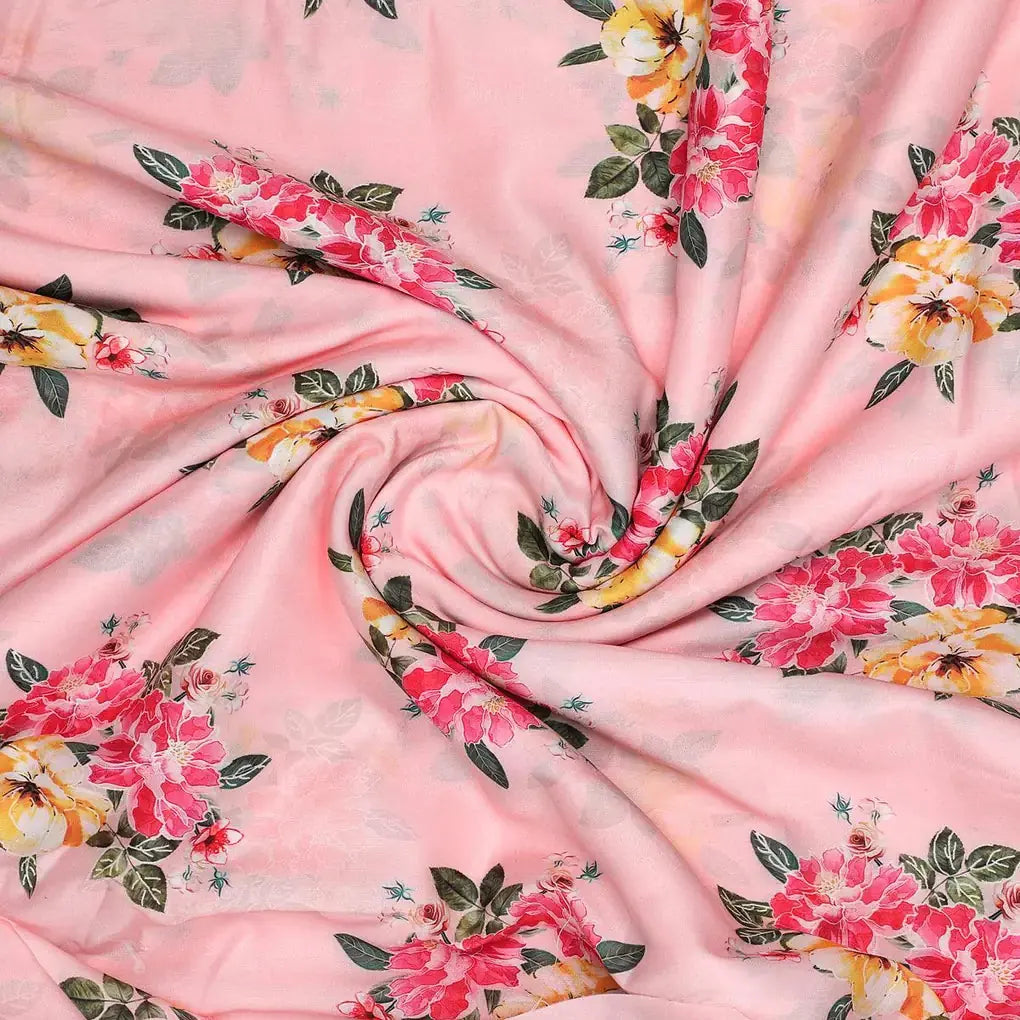 Colorful Floral Peach-Base Digital Printed Fabric – mu 0 ta07199p3 110 colorful floral peach base digital printed fabric 1