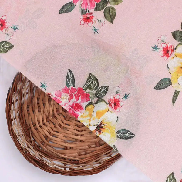 Colorful Floral Peach-Base Digital Printed Fabric – mu 0 ta07199p3 110 colorful floral peach base digital printed fabric 2 - alternate view