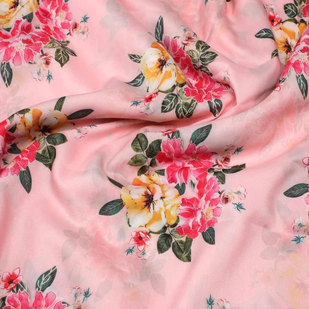 Colorful Floral Peach-Base Digital Printed Fabric – mu 0 ta07199p3 110 colorful floral peach base digital printed fabric 3
