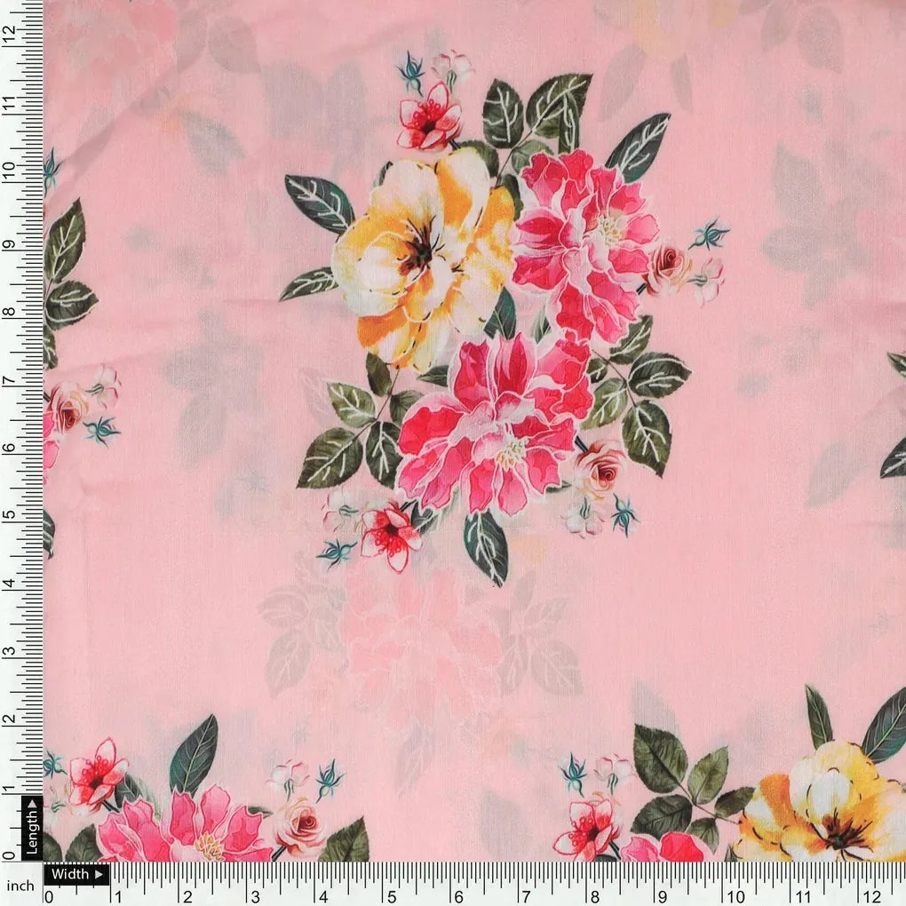 Colorful Floral Peach-Base Digital Printed Fabric – mu 0 ta07199p3 110 colorful floral peach base digital printed fabric 4