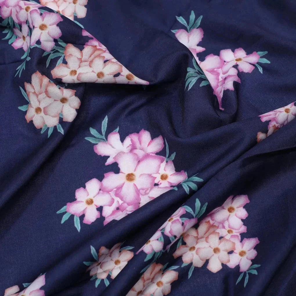 Violet Flower Bunch Digital Printed Fabric - Muslin – mu 0 ta07525 110 violet flower bunch digital printed fabric muslin 2