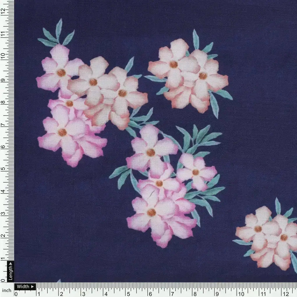 Violet Flower Bunch Digital Printed Fabric - Muslin – mu 0 ta07525 110 violet flower bunch digital printed fabric muslin 4