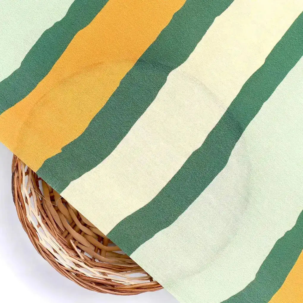 Yellow Green Stripes Digital Printed Fabric - Muslin – mu 0 ta07540 110 yellow green stripes digital printed fabric muslin 2