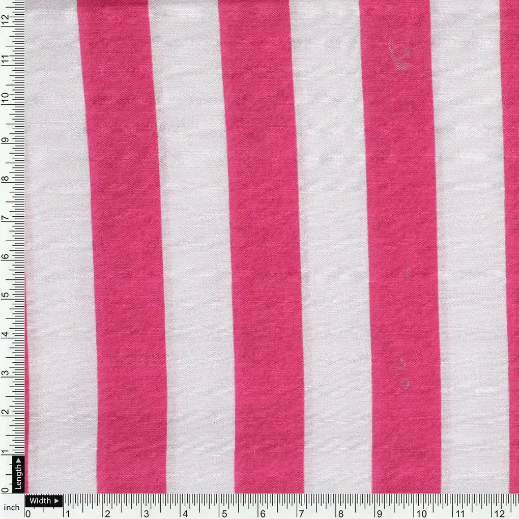 Pink And Offwhite Stripe Combo Digital Printed Fabric  - Muslin – mu 0 ta07543k 110 red and offwhite stripe combo digital printed fabric muslin 4