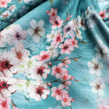 Periwinkle Floral Spring Flower Digital Printed Fabric - Poly Muslin – mu 0 ta07570p4 110 periwinkle floral spring flower digital printed fabric poly muslin 3