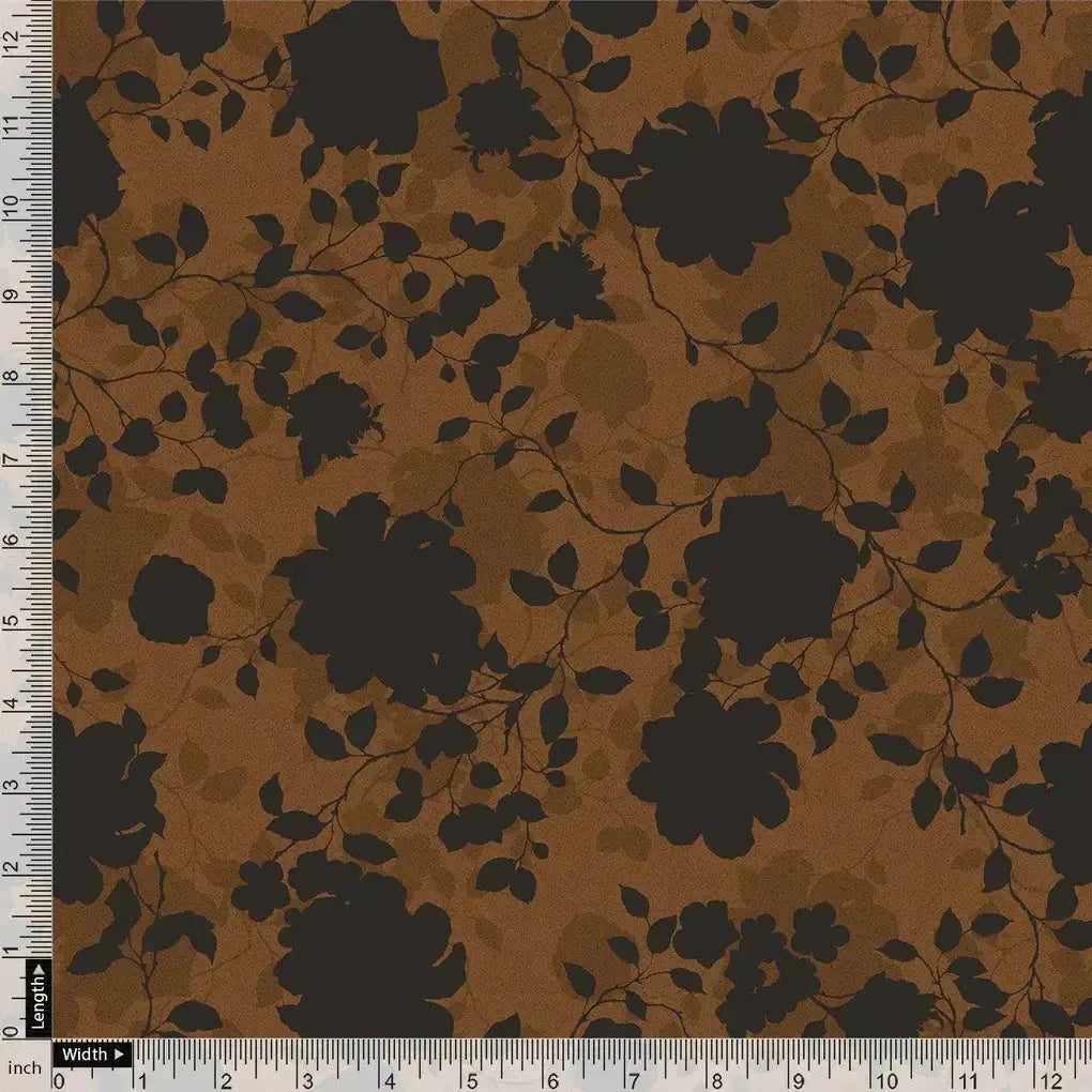 Black And Rustic Look Flower Digital Printed Fabric - Muslin – mu 0 ta07594 110 black and rustic look flower digital printed fabric muslin 4
