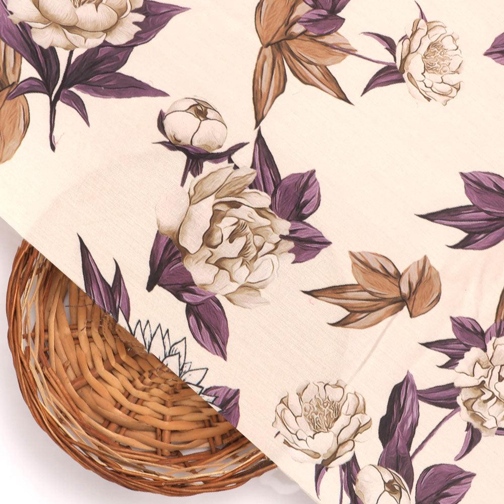 Vintage Look Flower Digital Printed Fabric - Muslin – mu 0 ta07596 110 vintage look flower digital printed fabric muslin 2