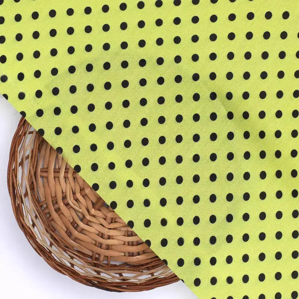 Yellow Polka Dot Digital Printed Fabric - Muslin – mu 0 ta07619p2 110 yellow polka dot digital printed fabric muslin 3