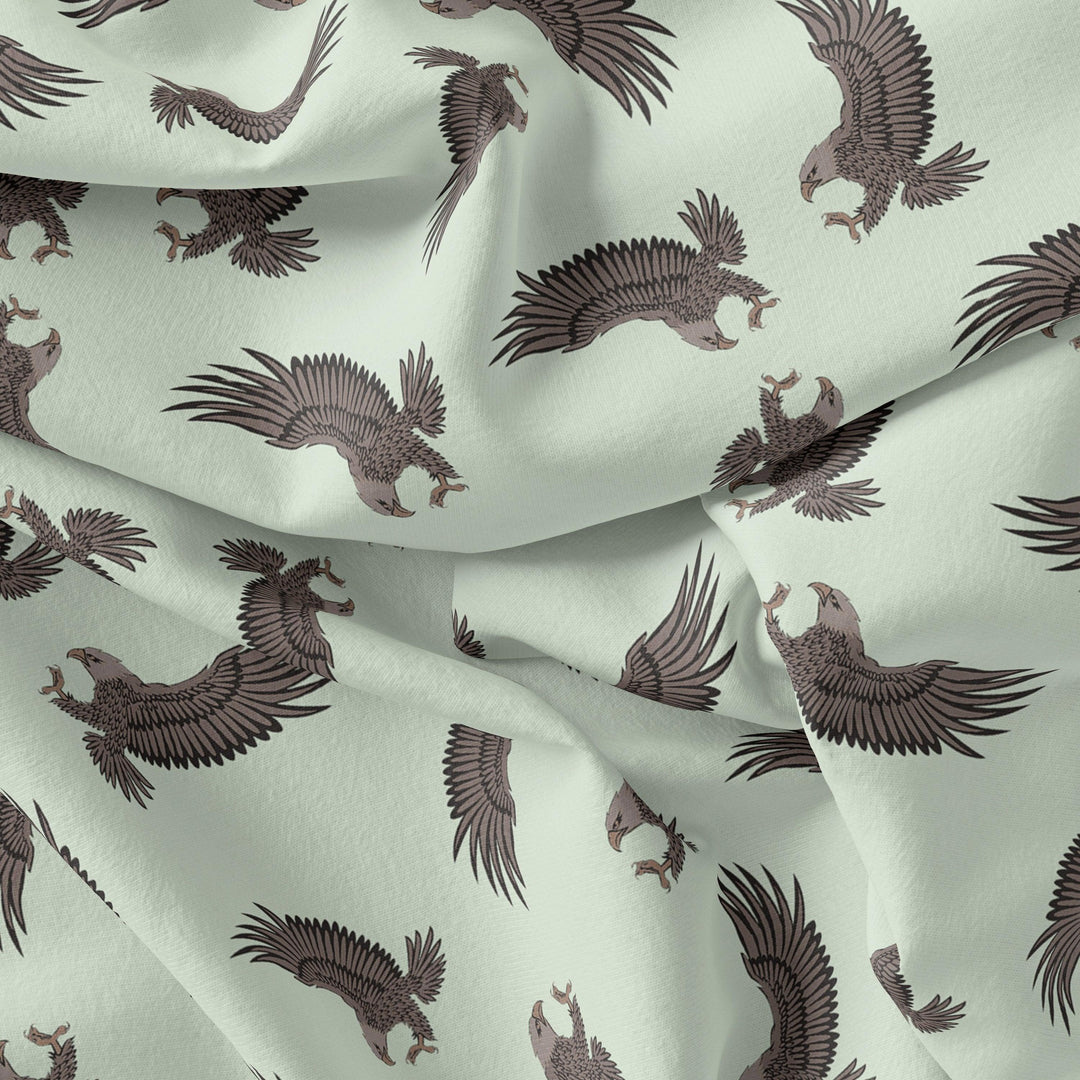 Seamless Eagle Bird Pattern Digital Printed Fabric - Poly Muslin - FAB VOGUE Studio®